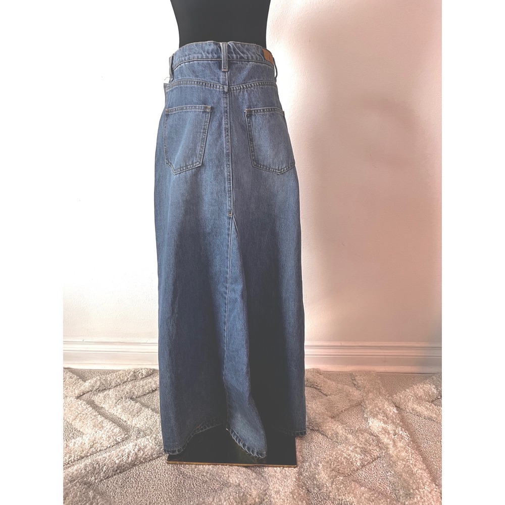 Supplies by Union Bay Denim Maxi Skirt Medium Wash Front Slit Size 2 26W 2B43000 - Picture 2 of 7